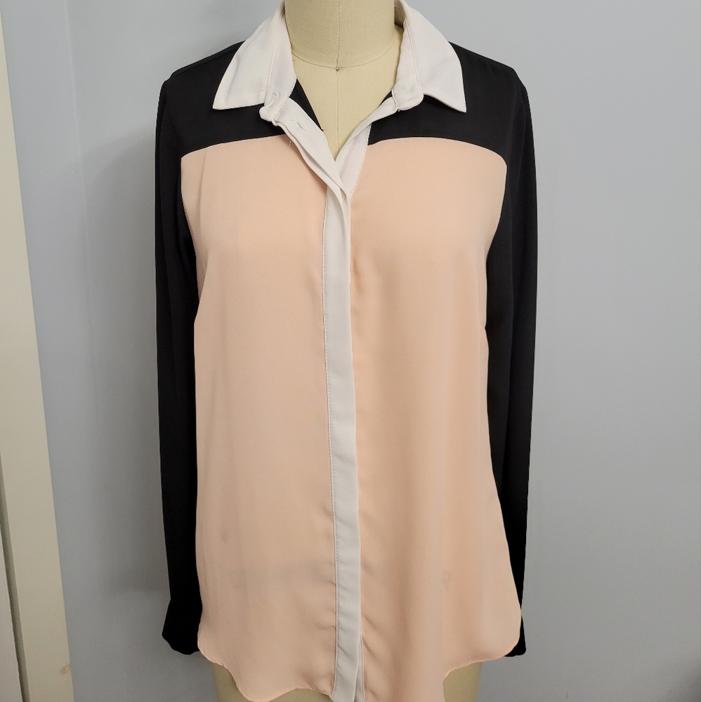 Dorothy Perkins Pink/Black/White Blouse Size US 4